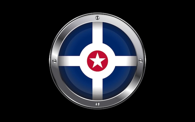Vlag van Indianapolis Verenigde Staten 3d badge vector afbeelding