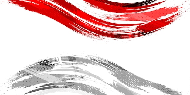 Vlag van Indonesië met Brush Concept Happy Indonesische Onafhankelijkheidsdag Vlag van Indonesië in Grunge-stijl