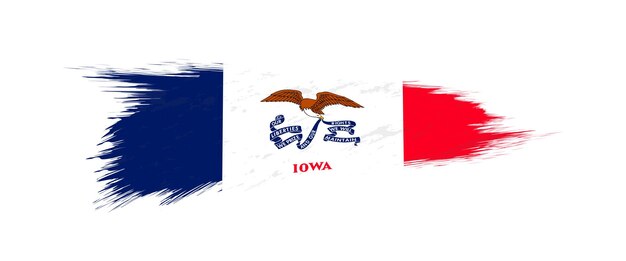 Vlag van Iowa Amerikaanse staat in grunge brush