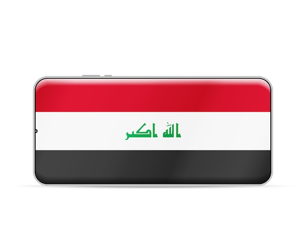 Vlag van Irak op het smartphonescherm