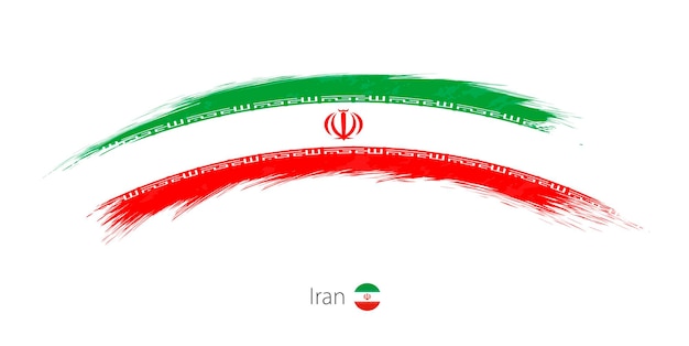 Vlag van iran in afgeronde grunge penseelstreek. vector illustratie.