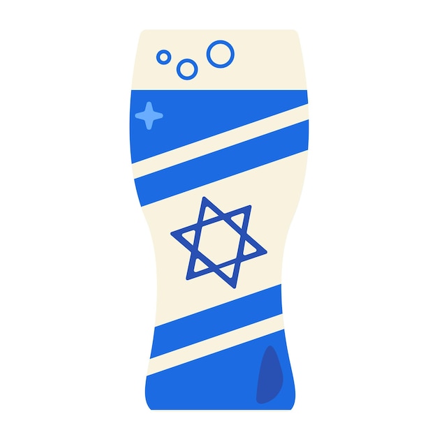 Vector vlag van israël bier drink glas vaste melk