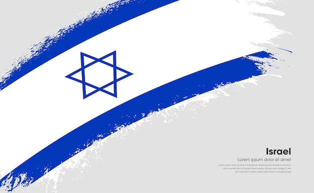 Vlag van Israël land op kromme stijl grunge penseelstreek met achtergrond