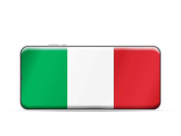 Vector vlag van italië op het smartphonescherm