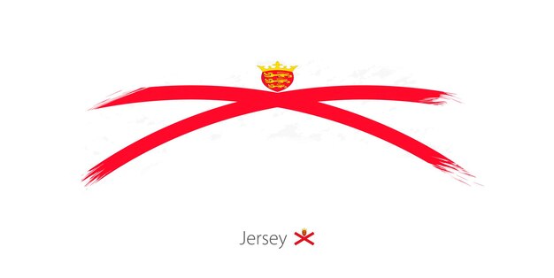 Vlag van Jersey in afgeronde grunge penseelstreek Vectorillustratie