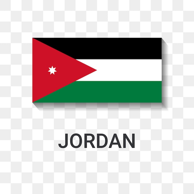 Vlag van jordanië pictogram vectorillustratie