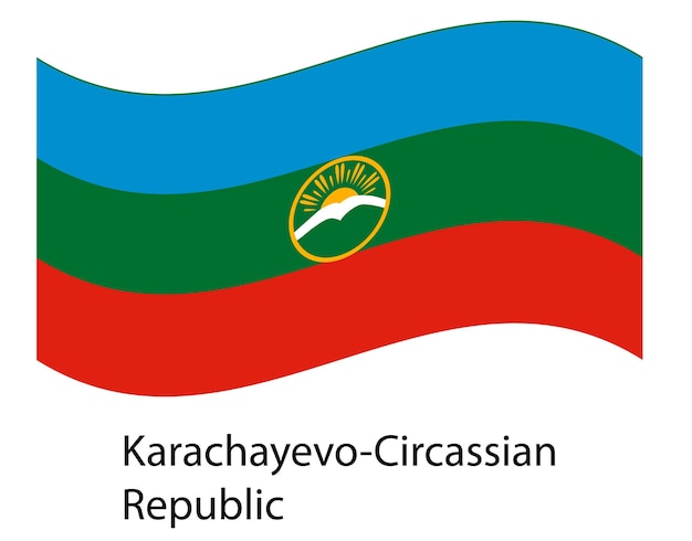 Vlag van karachaycherkessia pictogram illustratie