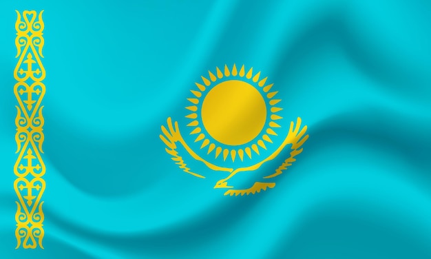 Vlag van Kazachstan Kazachstan officiële kleuren en juiste verhouding Kazachstan achtergrond
