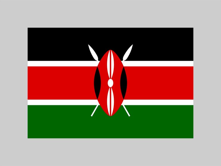 Vector vlag van kenia officiële kleuren en verhouding vectorillustratie