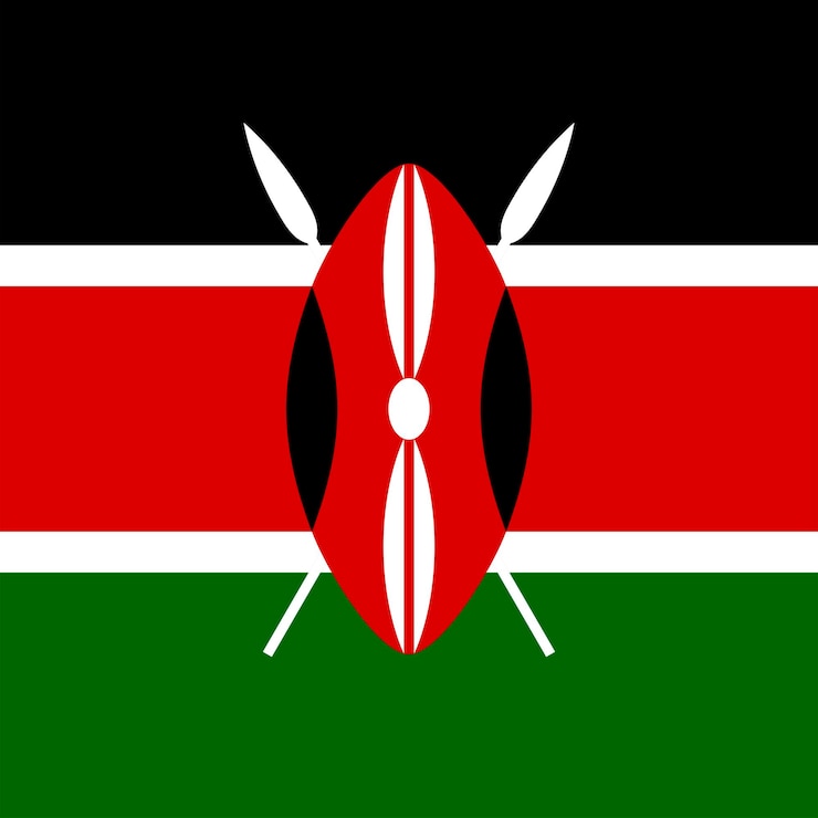 Vector vlag van kenia officiële kleuren vectorillustratie