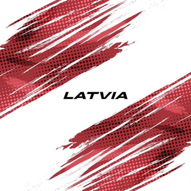 Vlag van letland met borstelstijl vlag van de nationale republiek letland op witte achtergrond