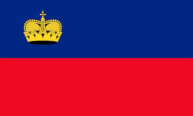 Vlag van liechtenstein officiële kleuren en verhouding vectorillustratie