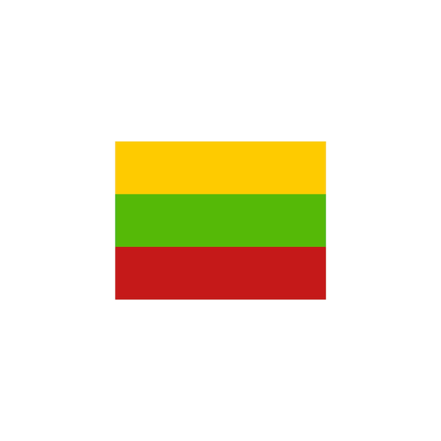 Vlag van Litouwen met gele, groene en rode strepen Vector-iconontwerp