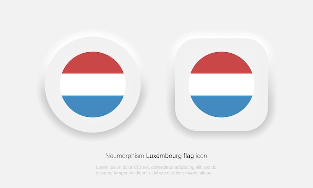 Vlag van luxemburg illustratie vector pictogram in trendy neumorphism design. vectoreps 10