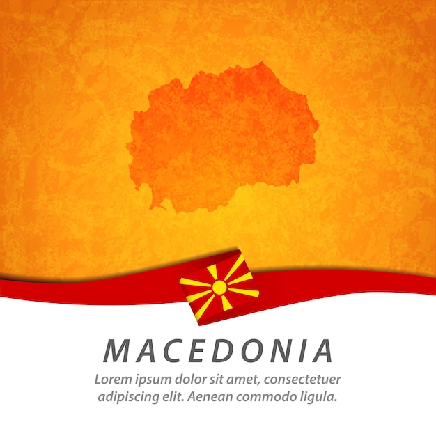 Vlag van macedonië met centrale kaart