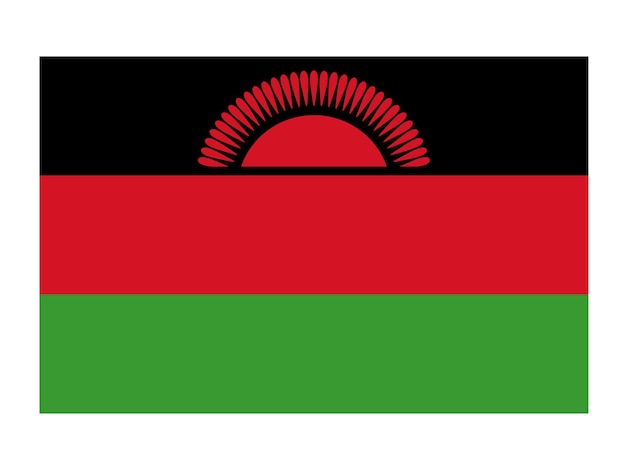 Vlag van Malawi officiële landvlag wereld vlagpictogram Internationale vlagpictogram