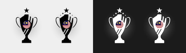 Vlag van Maleisië trofee vectorillustratie