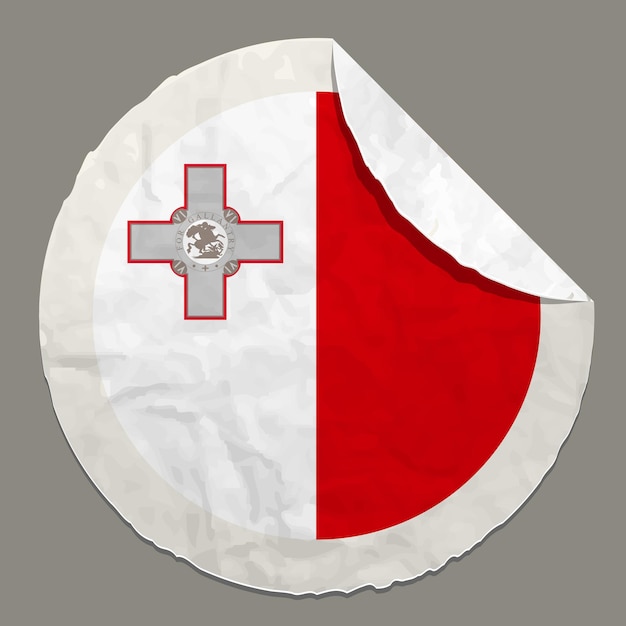 Vlag van Malta op een papieren etiket