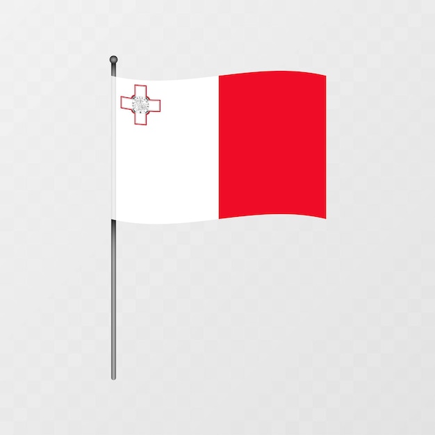 Vlag van Malta op vlaggenmast Vectorillustratie