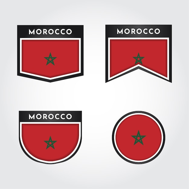 Vlag van marokko met label instellen