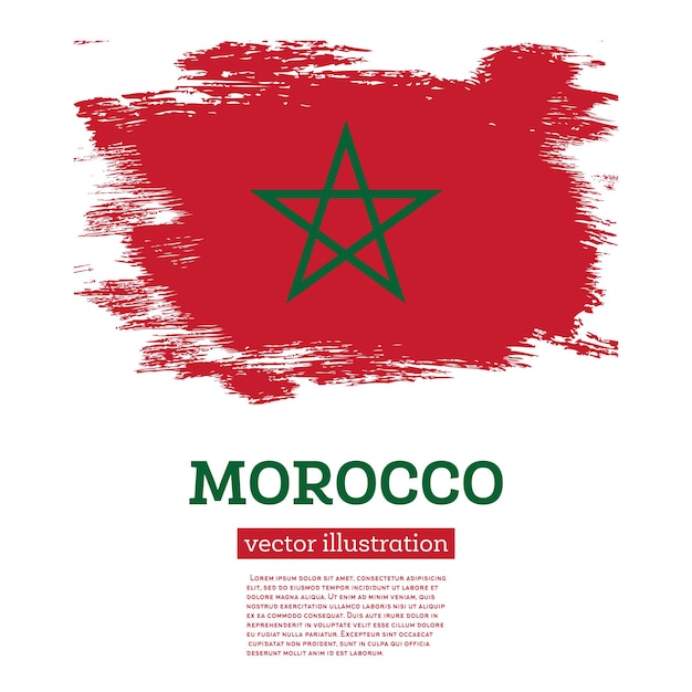 Vlag van Marokko met penseelstreken Onafhankelijkheidsdag