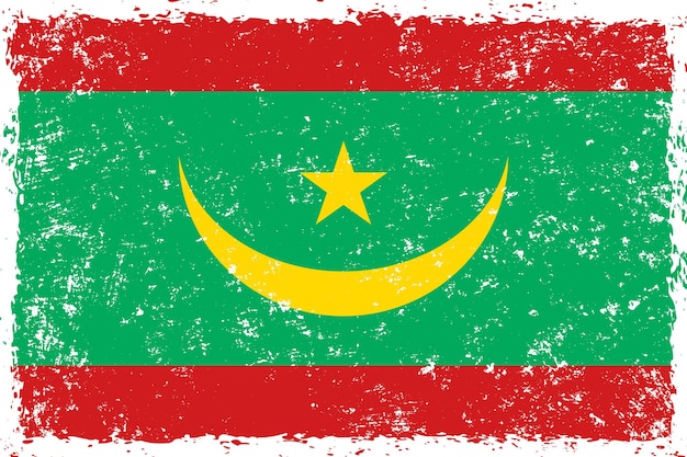 Vlag van Mauritanië in grunge noodlijdende stijl