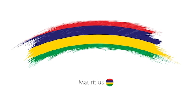 Vlag van Mauritius in afgeronde grunge penseelstreek Vectorillustratie