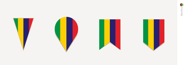 Vector vlag van mauritius in verticale ontwerp vectorillustratie