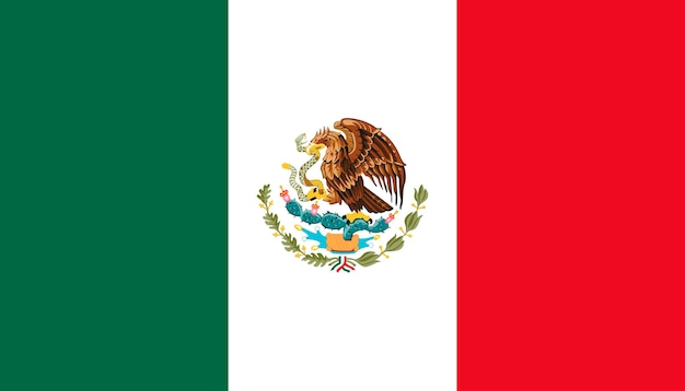 Vector vlag van mexico officiële kleuren en verhouding vectorillustratie