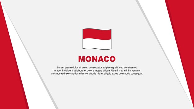 Vlag van Monaco abstracte achtergrond ontwerpsjabloon Monaco Onafhankelijkheidsdag Banner Cartoon vectorillustratie Vlag van Monaco