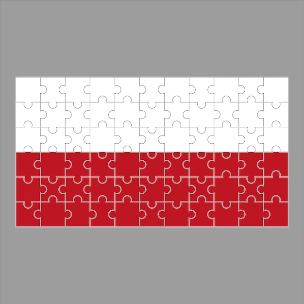 Vlag van Monaco van de puzzel op een grijze achtergrond