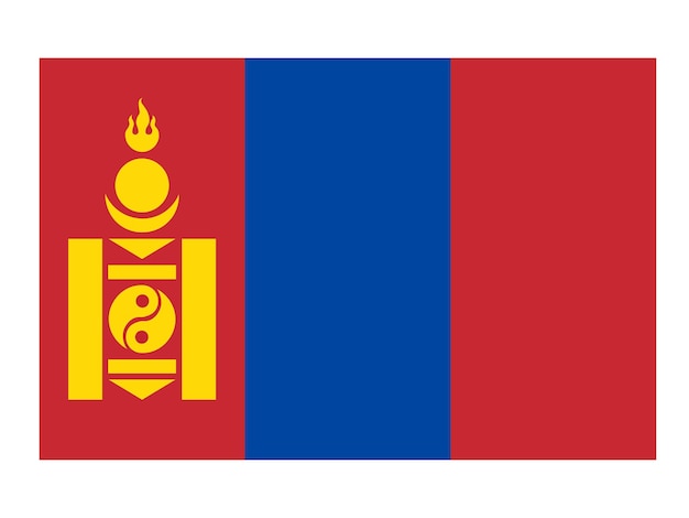 Vlag van mongolië officiële land vlag wereld vlagpictogram internationale vlagpictogram