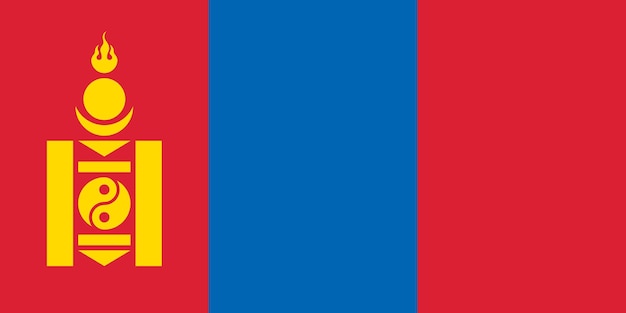 Vlag van Mongolië vectorillustratie