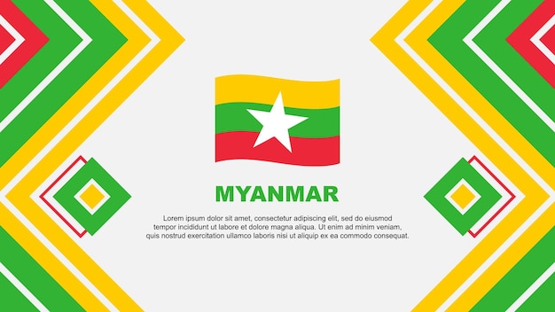 Vlag van Myanmar Abstract Background Design Template Banner van de Onafhankelijkheidsdag van Myanmar Wallpaper Vector Illustratie Myanmar Design