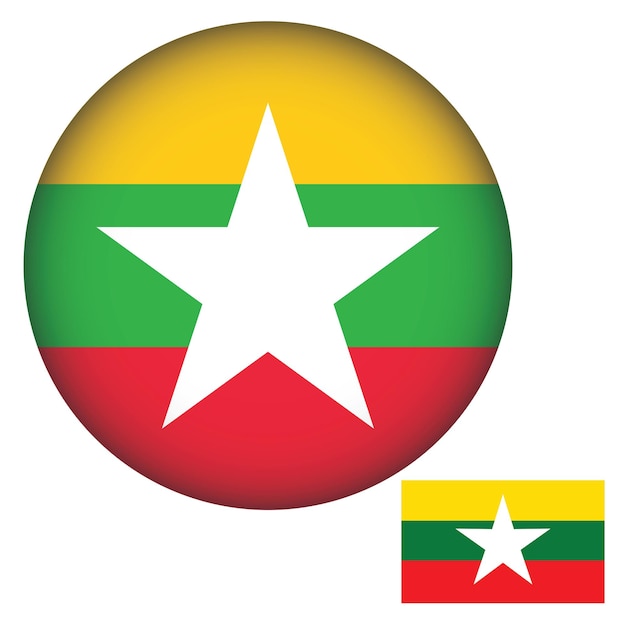 Vlag van Myanmar ronde vorm
