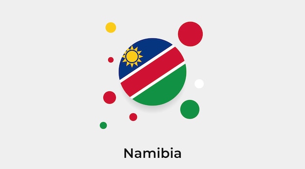 Vlag van Namibië zeepbel cirkel ronde vorm pictogram vectorillustratie