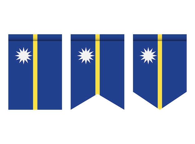 Vlag van Nauru of wimpel geïsoleerd op een witte achtergrond. Wimpel vlagpictogram.