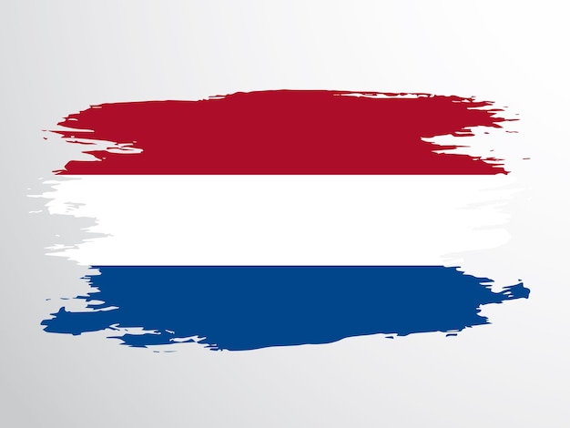 Vlag van Nederland geschilderd met een penseel