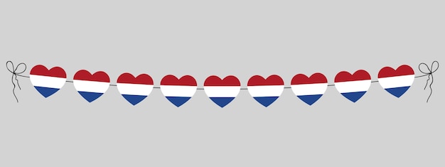 Vlag van Nederland harten krans reeks van harten voor outdoor feest decoratie vector illustratie