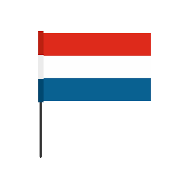 Vector vlag van nederland icoon in platte stijl op een witte achtergrond