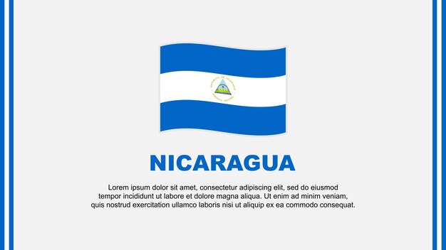 Vlag van Nicaragua Abstract achtergrondontwerp sjabloon Nicaragua Onafhankelijkheidsdag Banner Sociale Media Vector Illustratie Nicaragua Cartoon