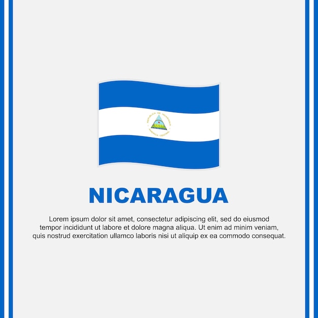 Vlag van Nicaragua achtergrondontwerp sjabloon Nicaragua Onafhankelijkheidsdag Banner Social Media Post Nicaragua Cartoon