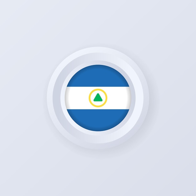 Vlag van Nicaragua. Nicaragua-knop. Nicaragua label, teken, knop, badge in 3D-stijl.