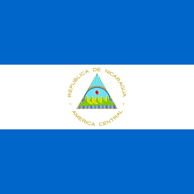 Vlag van Nicaragua officiële kleuren Vectorillustratie