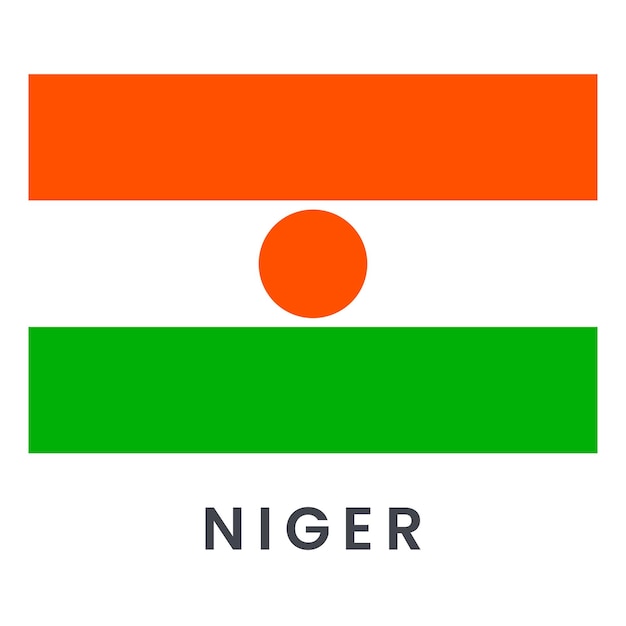 Vector vlag van niger geïsoleerd op witte achtergrond