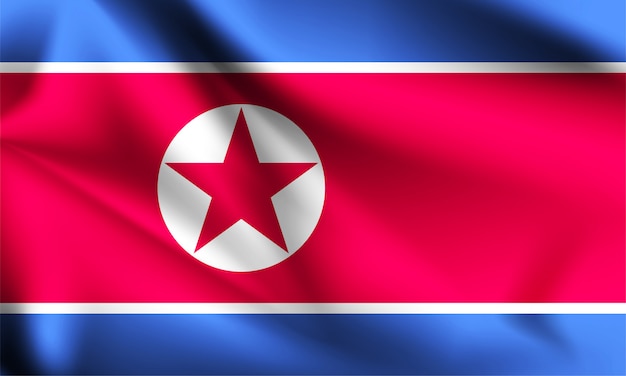 Vlag van noord-korea zwaaien