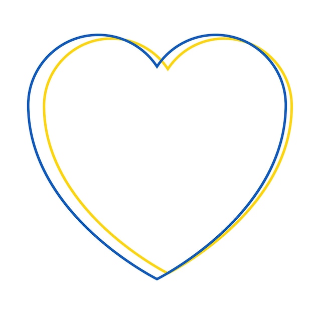 Vlag van Oekraïne geïsoleerde vectorillustratie Hart blauwe en gele kleur Stop oorlog
