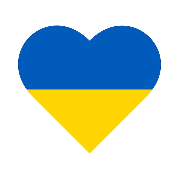Vlag van Oekraïne in het hart vectorillustratie