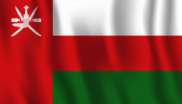 Vlag van oman met een rode en groene vlag