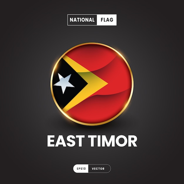 Vlag van Oost-Timor vectorillustratie Azië vlag 3D EPS10